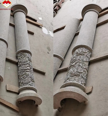 Colonne de relief en pierre naturelle pour la conception de piliers creux extérieurs dans la décoration hôtelière