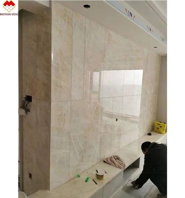 Carreaux en onyx blanc rétroéclairés pour les murs et le sol Translucides en marbre blanc cristallin