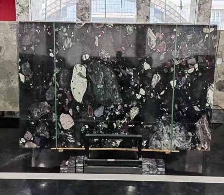 revêtement en pierre de mur 3D en marbre de Dolomite pour un comptoir de table de villa sur mesure