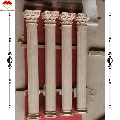 Hôtel Massif Beige Crème Pierre Colonne de Marbre Romain Sculpture Conception pour la construction