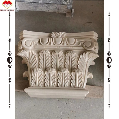 Hôtel Massif Beige Crème Pierre Colonne de Marbre Romain Sculpture Conception pour la construction