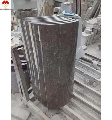 Design moderne personnalisé Colonne de marbre gris revêtement arc creux Colonne de marbre design