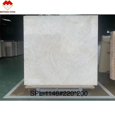 Plaque de marbre en onyx translucide naturel de l'ère glaciaire pour panneaux muraux rétroéclairés Tableau dans les hôtels