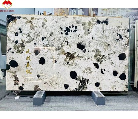 Brésilien Splendor Blanc de Quartzite de la pierre grande dalle Translucide Bureau de l'île de la pierre rétroéclairage Polissé dalle Pour les villas Hôtels