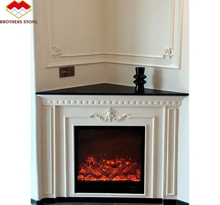 Chemin à feu de style italien moderne en marbre manteau intérieur décoratif cheminée en pierre en granit