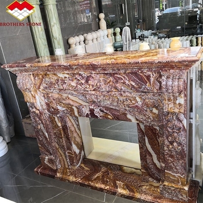 Chemin à feu de style italien moderne en marbre manteau intérieur décoratif cheminée en pierre en granit