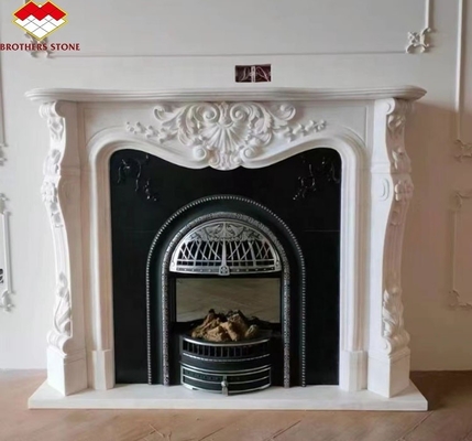Chemin à feu de style italien moderne en marbre manteau intérieur décoratif cheminée en pierre en granit