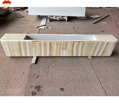 Tableau de télévision personnalisé en onyx blanc en marbre ensemble de support de table en bois avec des veines en bois blanc élégante meubles de salon