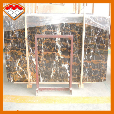 Service d'OEM de dalle de marbre de noir de Portoro pour la décoration de plancher de salle de bains