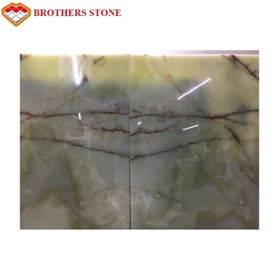 Matériau de construction commercial et résidentiel de pierre vert clair naturelle populaire d'onyx
