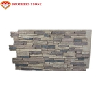 Panneau de mur en pierre cultivé par ardoise gris-foncé pour la décoration de mur extérieur et intérieur