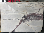 Les lignes désordonnées dalle de pierre de Hoar couvre de tuiles le marbre blanc de plancher de mur avec la veine grise