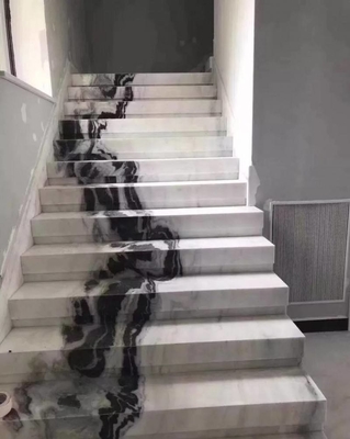 Les escaliers marchent la tuile de dalle de pierre de marbre adaptée aux besoins du client par usine d'étape et de taille de la Chine de canalisations verticales