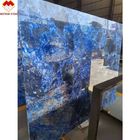 Partie supérieure du comptoir faites sur commande de sol de mosaïque de sol de mosaïque d'océan de marbre de dalle bleue naturelle de pierre