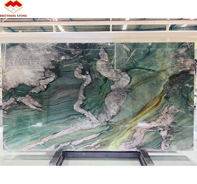 Plancher en marbre de calcite moderne Bata émeraude vert quartzite dalle pour panneau mural d'hôtel