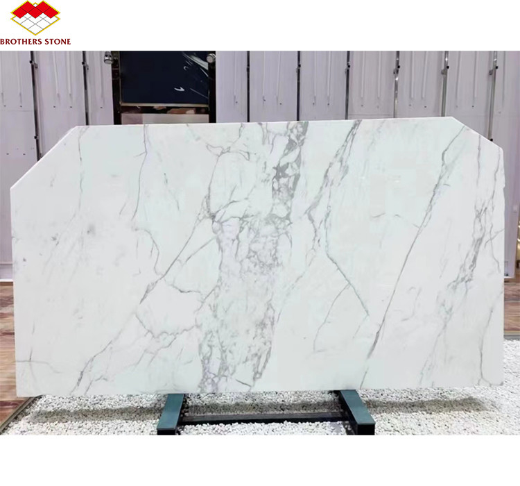Statuario naturel poli de marbre blanc grande dalle pour les sols et les parois italiens carreaux