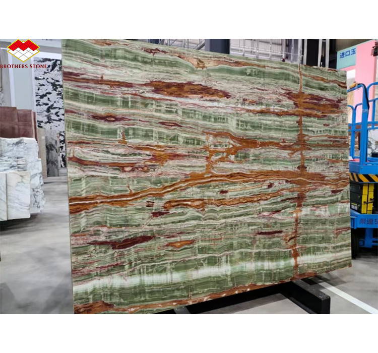 Finition de surface polissée Pakistan Bamboo Onyx Marbres pour table style de design moderne