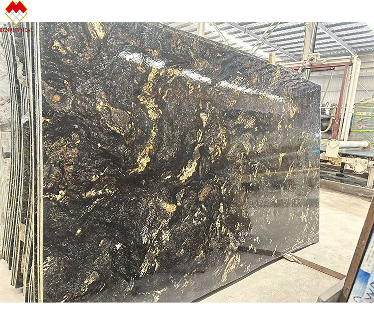 Vénus d'or noir de luxe personnalisé en pierre de quartzite pour cuisine et salle de bain