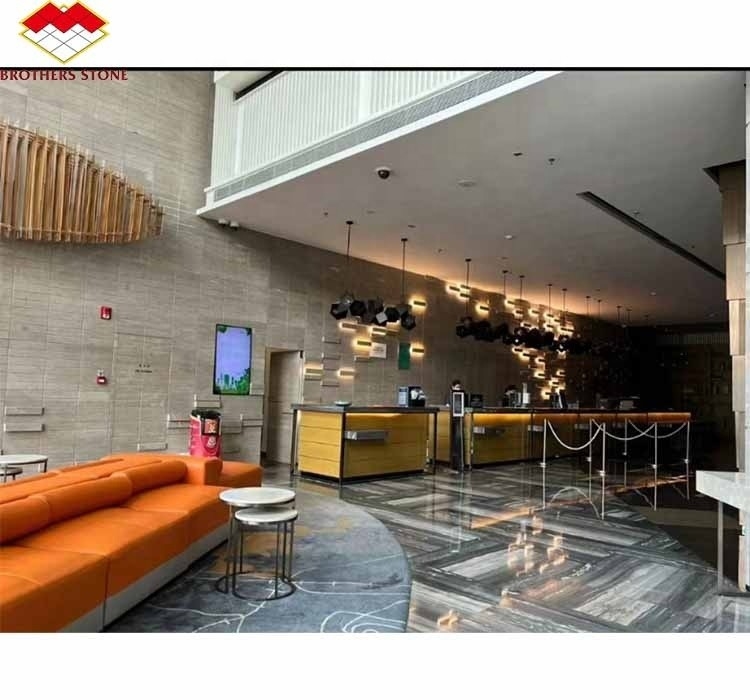 Planchers en marbre naturel en pierre moderne, carreaux de mur en finition finie pour une rénovation de l'hôtel 2024