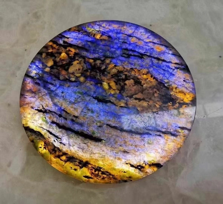 Vaisselle de tasse à thé de design moderne avec tapis en onyx en pierre lumineuse rétroéclairé