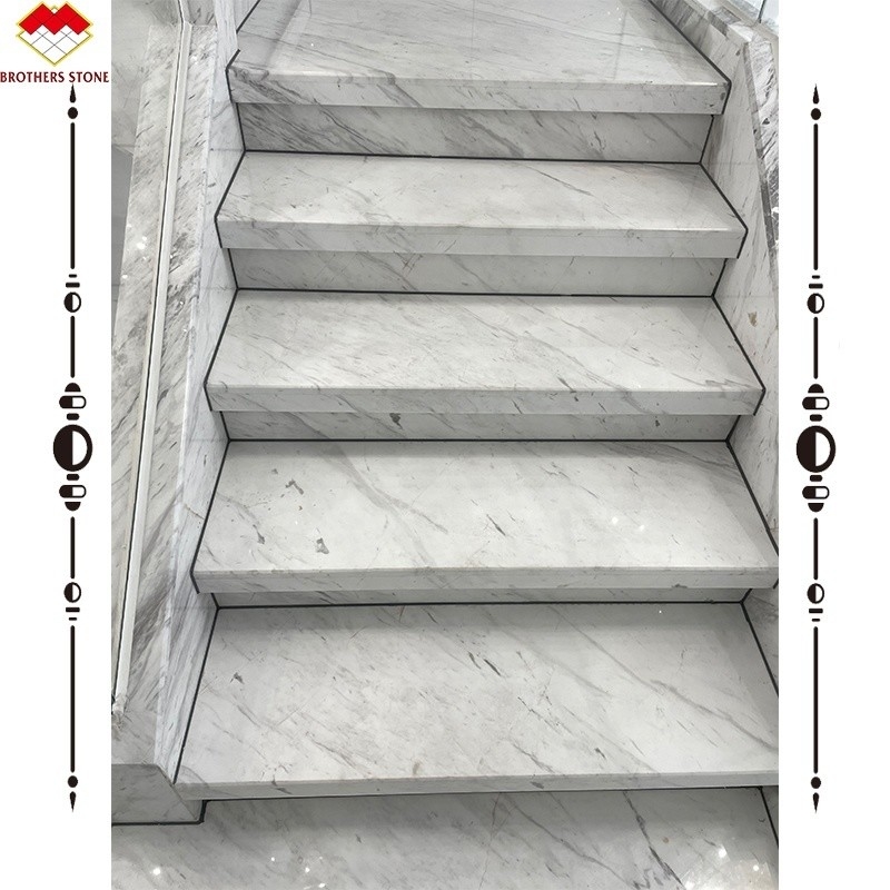 Facile d'installation Escalier en marbre en pierre blanche de luxe pour la décoration de l'hôtel