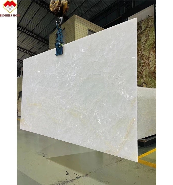 Panneau mural en pierre de quartzite de l'âge de glace composant lavabo pour bureau d'île intérieure