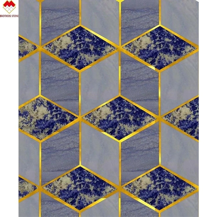 ODM OEM Acceptable Luxe Bolivie Tableau en marbre bleu pour panneaux muraux et carreaux de sol