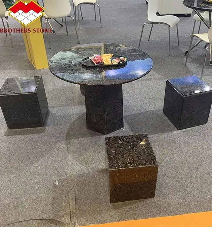 Table basse en granit chinois en pierre naturelle pour une table ronde polissée moderne